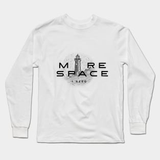 Lighthouse Minimalist Design with Mountain Long Sleeve T-Shirt